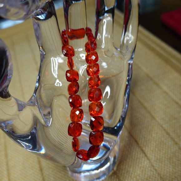 (NWT) Red Quartz Cushion Cut Briolette Bracelet - Picture 11 of 12